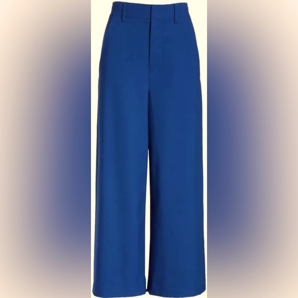 Vince Royal Blue Wide Leg Wool Cropped Dress Pants